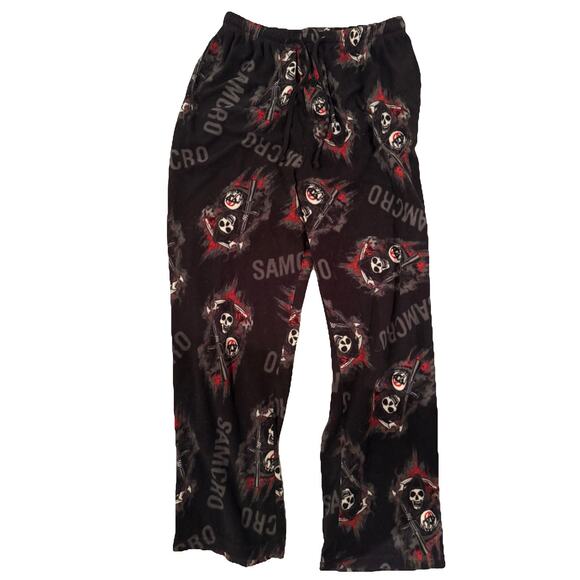 Sons of Anarchy Lounge Pants Mens 3XB Black Graphic SAMCRO Pajama Sleepwear - Picture 1 of 3